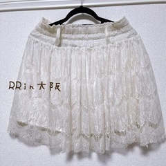 《美品/Mサイズ》総レースのミニスカート‎💕クリーム色