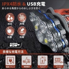 新品ラスイチ！★黒/青のみ★高品質充電式LEDヘッドライト★18000ルーメンの画像