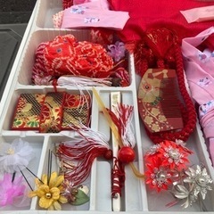 【値下げ】七五三セット　髪飾り　帯　7歳用の画像