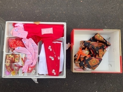 【値下げ】七五三セット　髪飾り　帯　7歳用