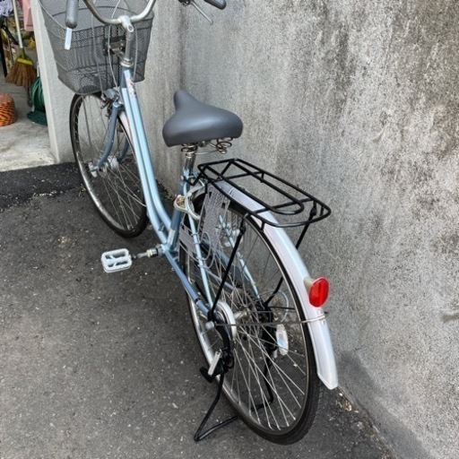ママチャリ 自転車 SAIMOTO 青 26インチ 6段変速 オートライト