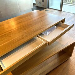 【4/18まで期間限定値下げ！】無印良品／無垢材引き出し付きダイニングテーブル 無印良品／ダイニングテーブルセット