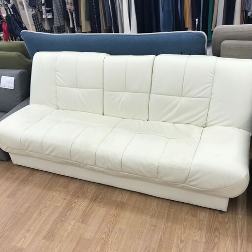 ★ジモティ割あり★ ニトリ 3人掛けソファー ホワイト H70×W178×D73 クリーニング済み KJ2125