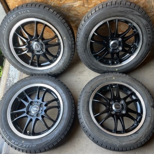 HOT STUFF CROSS SPEED アルミホイール付　極上　BRIDGESTONE VRX 155/65R14 スタッドレス　タイヤ　2019年製　14インチ