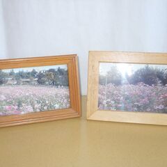 写真立て　木製　フォトフレーム　スタンド付き　2つセットで　※難あり