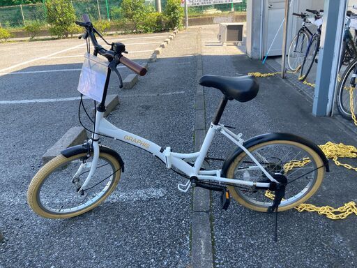 ★ジモティ割あり★ グラフィス 折り畳み自転車 20インチ ホワイト クリーニング済み KJ2135