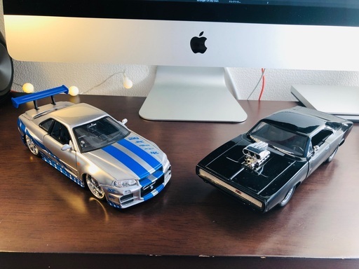 ワイルドスピードミニカー　Dodge Charger R/T  Nissan Skyline GT-R【BNR34】