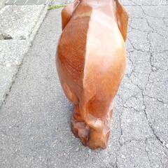 木製置物　象　幅約３３cm　高さ約３８cmの画像