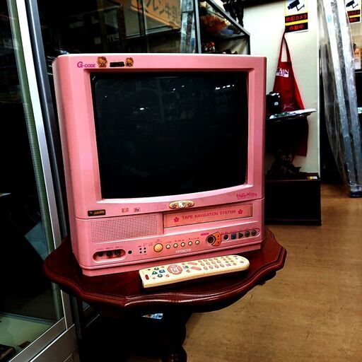 日立 ブラウン管テレビ 14CH-7BKT1 ハローキティ テレビデオ レトロ インテリア