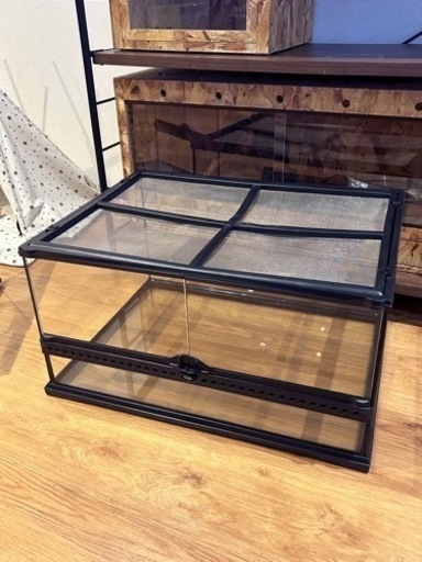 爬虫類　グラステラリウム　6030 ケージ　ガラス　観音開き　鍵付き