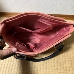 2wayバッグ サーモンピンク ハンドバッグ ショルダー付きの画像