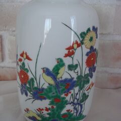 有田焼　秀峰　花瓶　花器　壺　鳥　花　高さ約21.5㎝