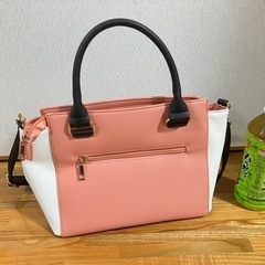 2wayバッグ サーモンピンク ハンドバッグ ショルダー付きの画像