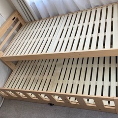 すのこ親子ベッド（下段収納式）