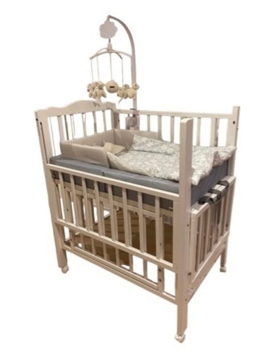 大和屋 Wオープン 腰楽ハイミニベッド& KATOJIベビー布団セット