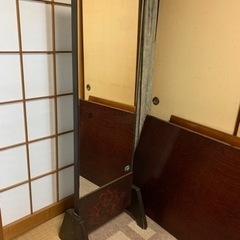 杉並区に保管　鎌倉彫り姿見　アンティーク　昭和レトロ