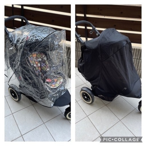 ベビーカー　双子　2人乗り　phil&teds　ドット