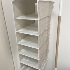 クロゼット吊り下げ 収納 6段 サイドポケット付き 折りたためる の画像