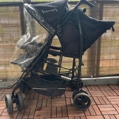 kinderwagon 二人乗り用ベビーカー　備品付きの画像