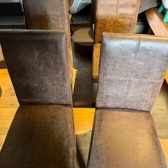 フェイクレザー　ダイニングチェア　2脚セット