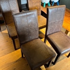 フェイクレザー　ダイニングチェア　2脚セットの画像