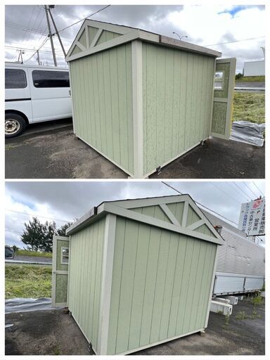 超希少【未使用】木造ガレージ1.7坪 コンテナ 物置 倉庫 アルミ箱 格安