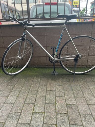 リサイクルショップどりーむ荒田店　No781 エコNo16525X クロスバイク　ピストバイク　シングルピスト　コースターブレーキ　マングース　モーリスメタリックシルバー