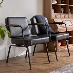  お取引中)lowya ダイニング チェア ソファ 2脚セット の画像