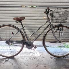 自転車中古　smart cycle SALVAGE　LEDライト　カゴ付き　鍵新品　カラーグレーブラウン