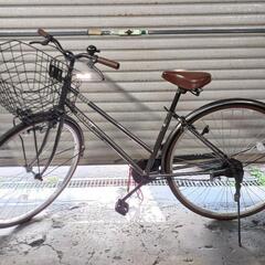 自転車中古　smart cycle SALVAGE　LEDライト　カゴ付き　鍵新品　カラーグレーブラウン