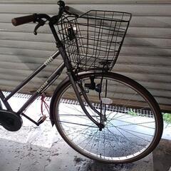 自転車中古　smart cycle SALVAGE　LEDライト　カゴ付き　鍵新品　カラーグレーブラウン