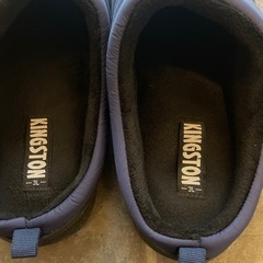 約28センチ　ワークマン　冬用　暖か防水スリッパ　サンダル　ネイビーの画像