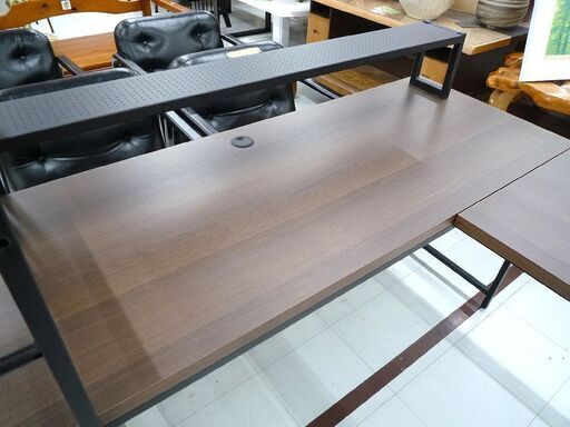 デスク L字デスク 机 ワークデスク PCデスク ブラウン 棚付き 中古 苫小牧西店