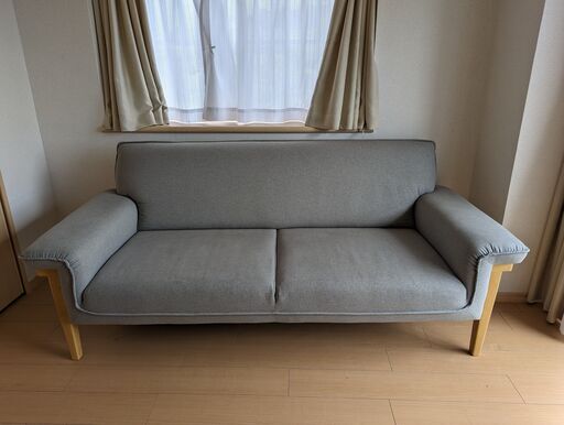 ニトリ3人用布ばりソファ(STERY)　おまけにオットマン付