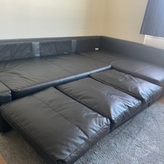 7月28日まで！IKEA L型ソファ　レザーの画像