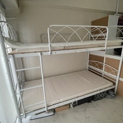 パイプ2段ベッドホワイト
