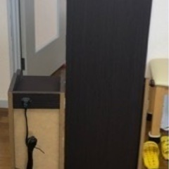 ぼん家具 ドレッサー 化粧台 鏡台 全身鏡 収納 キャスター 姿見 スタンドミラー 木製 ウォールナットの画像