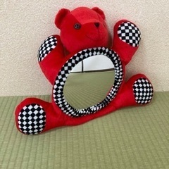 ママみて、ミラー くま レッド
