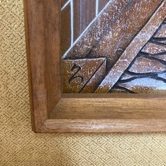 倉敷美観地区？彫刻　絵　絵画　木枠の画像