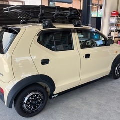 H30年　アルト　5MT　1.4万Km　事故歴なしミラー型前後ドライブレコーダー　　大型ルーフキャリア　シートカバー　フロントワークス仕様　サイドステップ　ルーフスポイラー　の画像