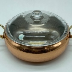 未使用■カレーポット■銅鍋■4.0ℓ■耐熱ガラス蓋付