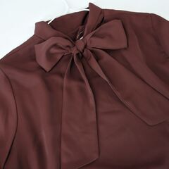 【No.21】J.closet リボンボウタイ付きブラウス Lサイズ ブラウン 茶 レディース 春秋の画像
