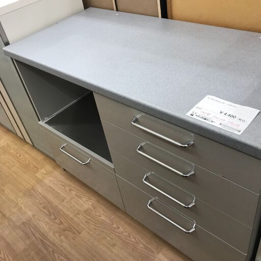★ジモティ割あり★ パモウナ キッチンカウンター シルバー H85×W120×D55 クリーニング済み KJ2153
