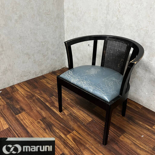 WY4/1 マルニ maruni アームチェア ダイニングチェア ビンテージ 木製 革張り アンティーク 高級家具 ★直接引き取り歓迎◆