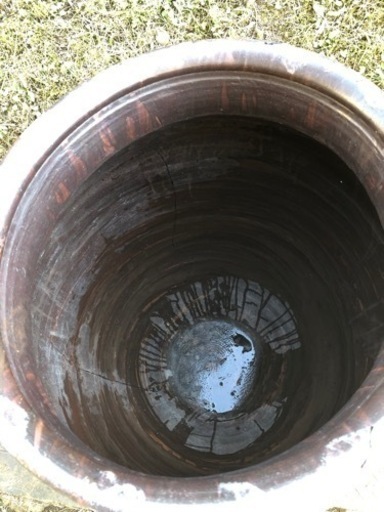 売却決まりました。古い陶器壺 つぼ 特大約85cm 信楽 唐津 古民家 古道具 傘立てインテリア 店舗 ガーデン 壷焼