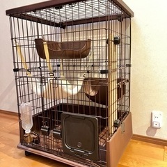 【値下げ】新品未使用⭐️猫　ゲージ　キャットハウス　キャスター付き　ハンモック付きの画像
