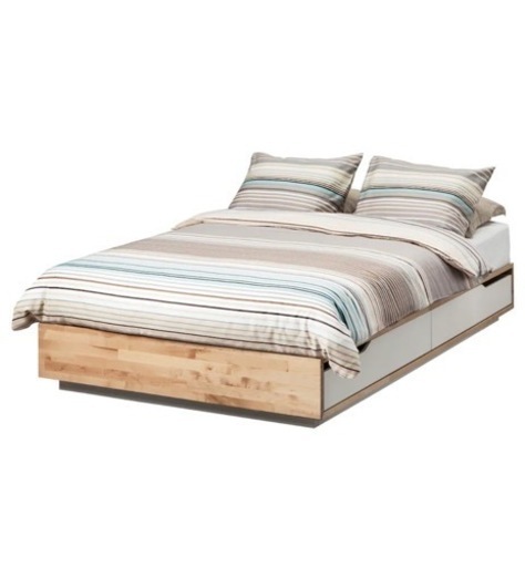 IKEA イケア　【セミダブルベッド＋マットレスセット】　MANDAL マンダール　収納付きベッド　セミダブル　マットレス