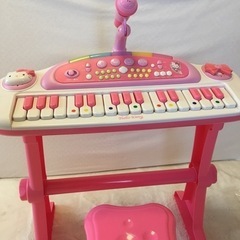 元箱あり！きれいです。キティちゃん★うたえるキーボード★マイク、...