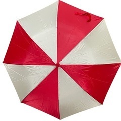 折りたたみ傘 雨傘 傘 雨具 アンティーク 昭和レトロ キッズ ファッション 小物 赤/白の画像