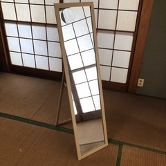 【取引終了】全身鏡 スタンドミラー 122×31 拡大鏡付き ナ...